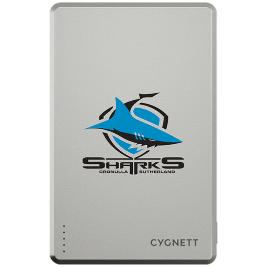 Cygnett NRL 5K Magnetic Power Bank Cronulla-Sutherland Sharks Wireless CY5824PBCHE