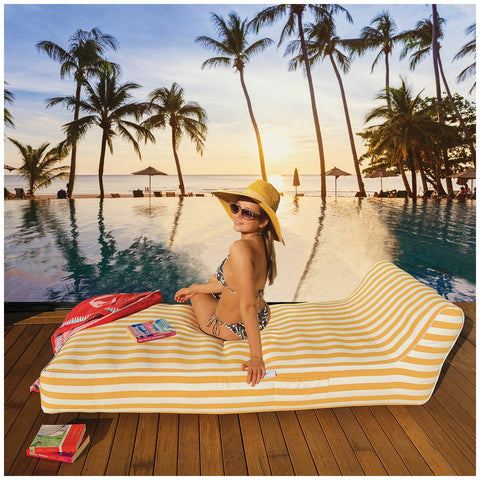 Spire Paradisus Luxury Pool Lounge Yellow Stripe 1900 x 825 x 220mm