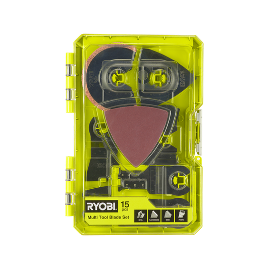 Ryobi Multi Tool Accessory Set - 15 Pieces - 80mm Sanding Sheets & Blades - Auzzistore