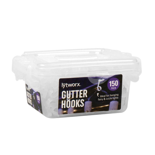 Lytworx Gutter Hooks - 150 Pack - Durable - Ideal for Outdoor Lighting