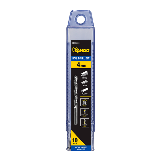 Kango 4mm HSS Drill Bit 10 Pack - Precision Drilling - Durable Design - Auzzistore