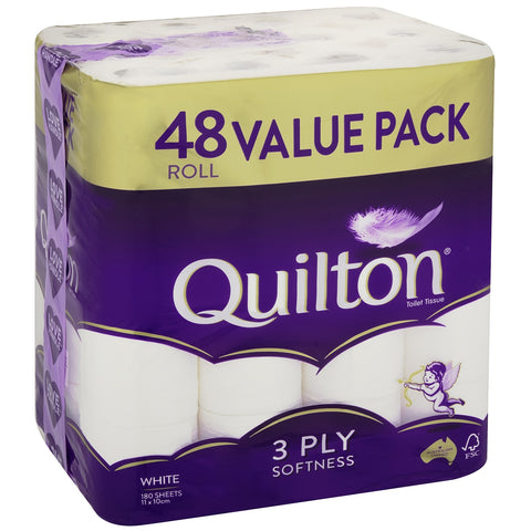 Quilton 3 Ply Toilet Tissue 48 Pack - Auzzistore