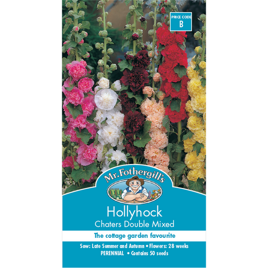 Mr Fothergill S Hollyhock Seeds - Double Flower - 240cm - Hardy Perennial - Auzzistore