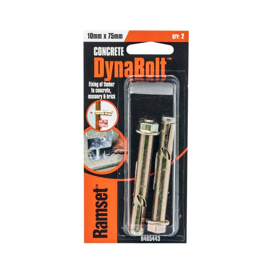 Ramset DynaBolt Plus 10 x 75mm Masonry Sleeve Anchor Gold Steel Secure - Auzzistore