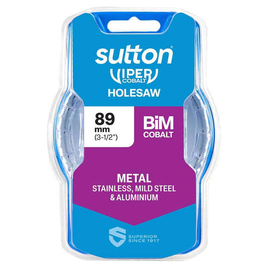 Sutton Tools 89mm Viper Cobalt Bi-Metal Holesaw - Durable Cutting Tool - 32mm Depth - Auzzistore
