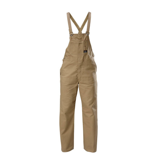 Hard Yakka Khaki Bib Brace Overalls Size 97 - Durable Cotton Drill - Practical Design