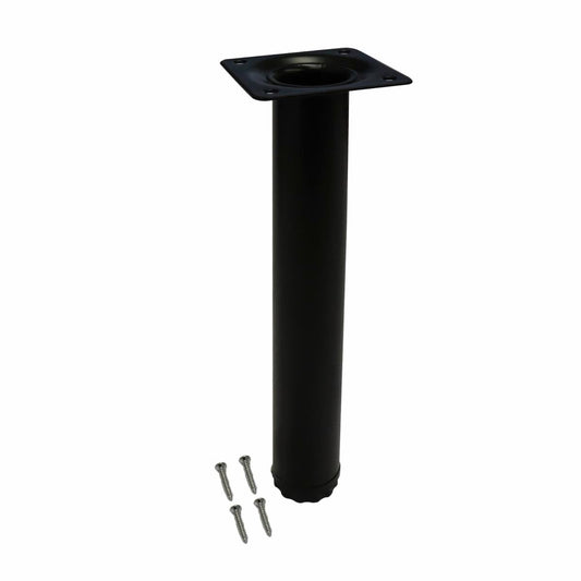 Adoored Table Leg - 30 x 230mm - Steel - Black Round Design - Auzzistore