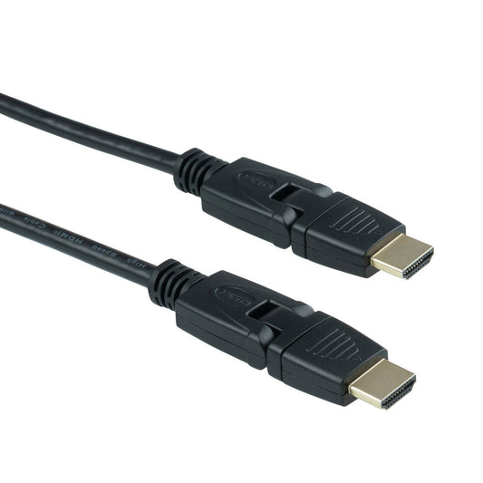 Antsig 2m HDMI Rotate Swivel Cable - Black - 4K Support - Easy Access