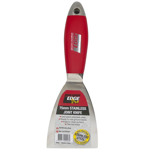 Builders Edge Plaster Knife - 75mm - Stainless Steel - Flexible Blade