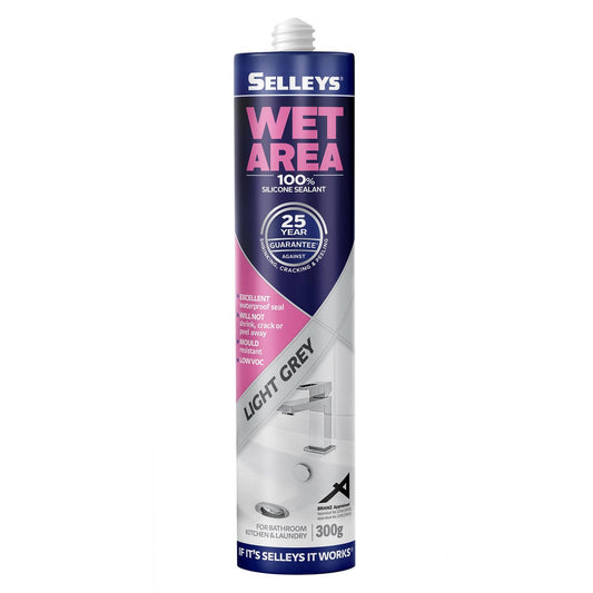 Selleys 300g Waterproof Silicone Sealant - Light Grey - 25-Year Guarantee - Auzzistore