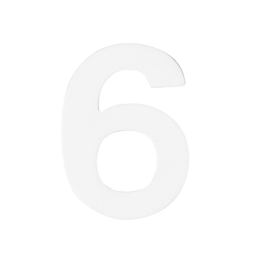 Sandleford Self Adhesive Number 6 - 50mm - White - Easy Application - Durable - Auzzistore