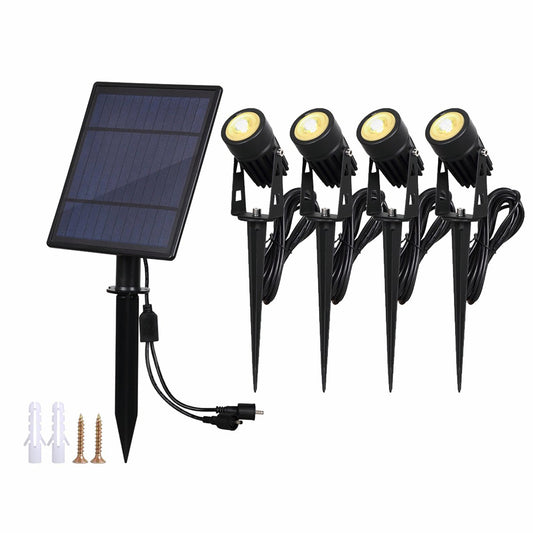 Gardenglo Solar Powered 4 x LED Spotlights 400lm 430mm Black