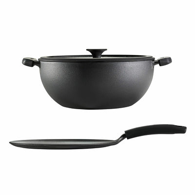 Tramontina Cast Iron Kadai And Tawa Set 3 Piece Pre-Seasoned