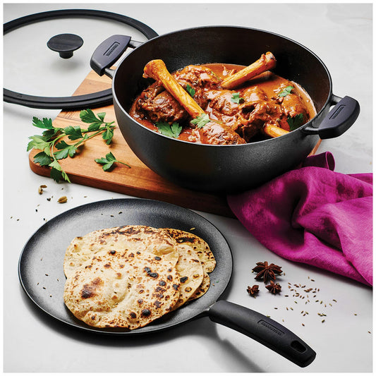 Tramontina Cast Iron Kadai And Tawa Set 3 Piece Pre-Seasoned