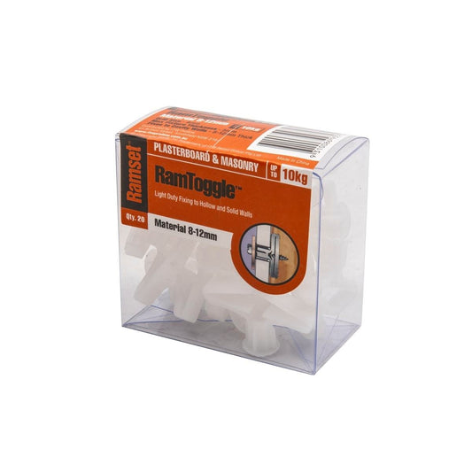 Ramset Ramtoggle 12mm Nylon Fasteners 20 Pack Flush Fixing - Auzzistore