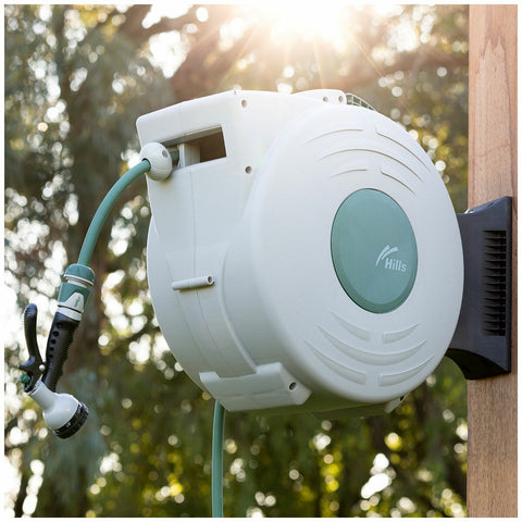 Hills Auto Retracting Hose Reel 25m Retractable UV Resistant Garden Hose