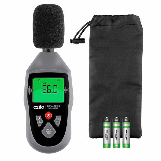 Ozito Digital Sound Level Meter - 30-130dB - Plastic - Backlit Display - Auzzistore