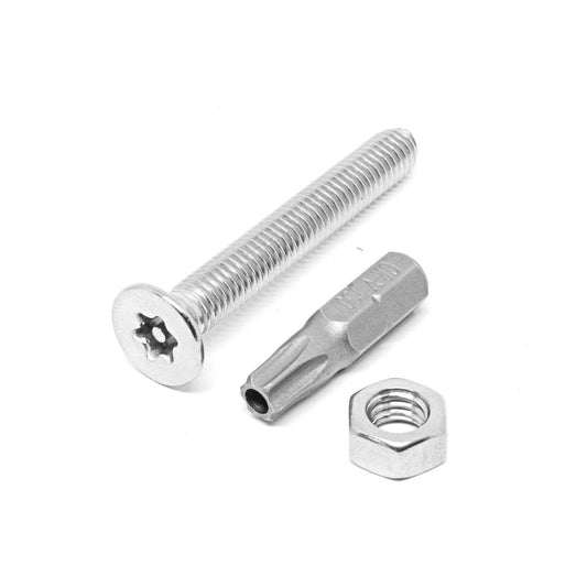 Pinnacle M6 x 65mm Stainless Steel Security Bolts - 4 Pack - Flat Head - Tamper-Proof - Auzzistore