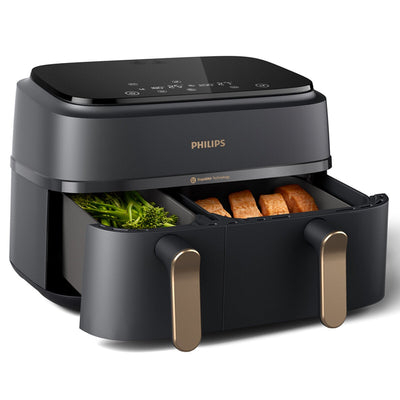 Philips 3000 Series Dual Basket Air Fryer 9 Litre 2300W Black NA352
