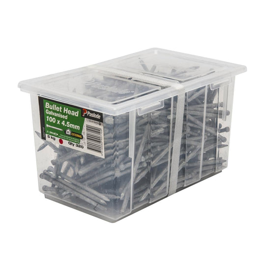 Paslode Bullet Head Nails 100mm 4.5mm Galvanised Steel 320 Pack - Auzzistore