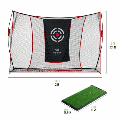 Palladium Golf Practice Driving Range Kit 3000 x 2100mm Net With Hitting Mat