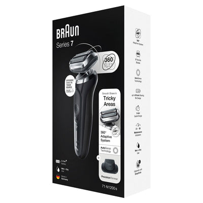 Braun Series 7 Wet and Dry Electric Shaver Waterproof Trimmer 71-N1200S-OH