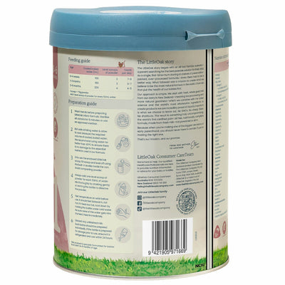 LittleOak Natural Goat Milk Stage 1 Toddler Milk 800g 6 Pack Olive Oil