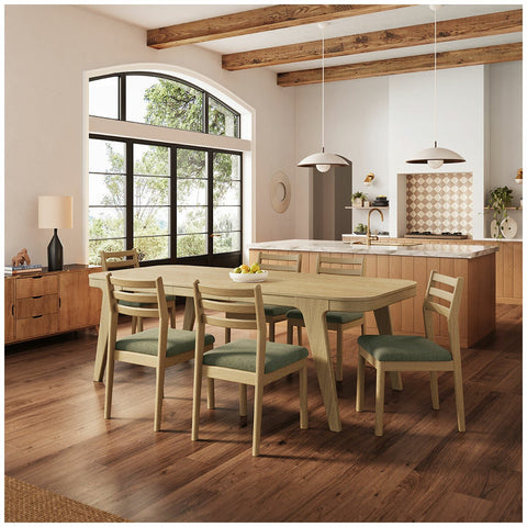 Northridge Home 7 Piece Dining Set Extendable Table Hardwood 6 Chairs