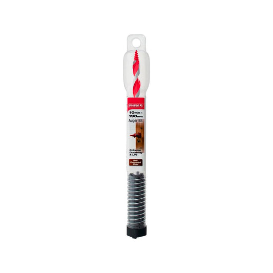 Diablo Auger Bit - 10 x 190mm - Red - Dura-Tip™ - Self-Feeding Design - Auzzistore