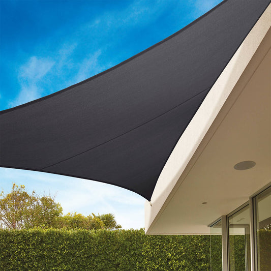 Coolaroo 5m Triangle Shade Sail - Graphite - HDPE - UV Protection – view 2