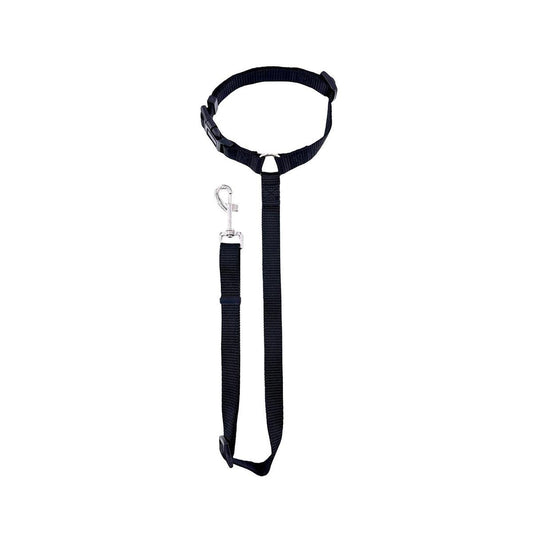 Flamingo Black Car Pet Traction Rope - Adjustable Nylon Leash 475mm