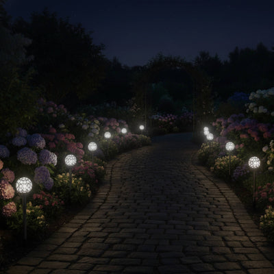 Click Crystal Solar LED Pathway Light - 80mm - Stainless Steel - Outdoor Use
