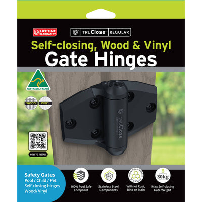 TruClose® Self-Closing Safety Gate Hinges - Adjustable - Black - Durable