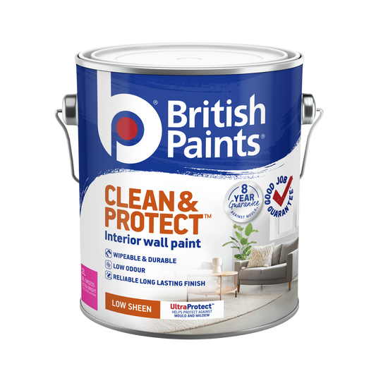 British Paints Extra Bright Low Sheen Interior Paint 2L - Wipeable Finish - 8-Year Mould Guarantee - Auzzistore