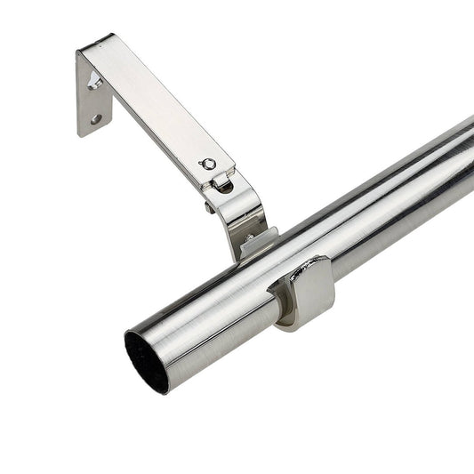 Pillar Adjustable Universal Curtain Rod Bracket - 25mm & 32mm - Brushed Chrome - 1 Pair - Easy Installation – view 2