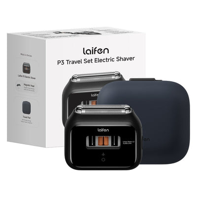 Laifen P3 Electric Shaver Travel Set Black IPX7 Wet and Dry Twin Linear Motor USB-C 1ER91PAUBL001