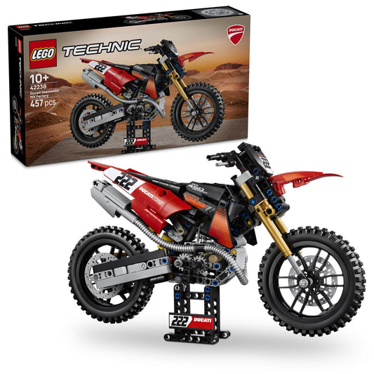 LEGO Technic Ducati Desmo450 MX Factory Motorcycle Building Set 457 Pieces 42238