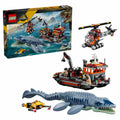 LEGO Jurassic World Mosasaurus Dinosaur Boat Attack Building Set 3 Minifigures 77983