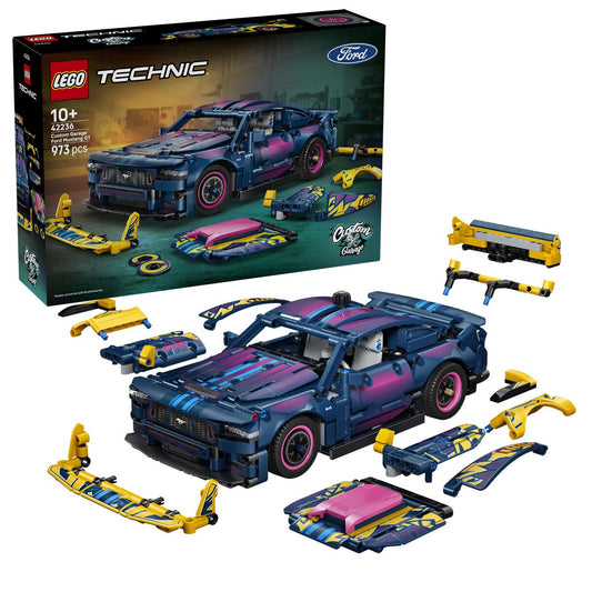 LEGO Technic Custom Garage Ford Mustang GT Car Building Set 973 Pieces 42236