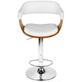 Artiss Selina White Barstool | Stylish Upholstered Seat | Solid Wood Legs | Kitchen & Bar Furniture