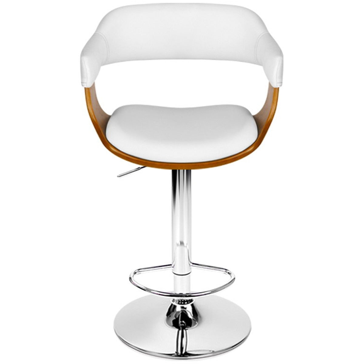 Artiss Selina White Barstool | Stylish Upholstered Seat | Solid Wood Legs | Kitchen & Bar Furniture