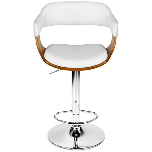 Artiss Selina White Barstool | Stylish Upholstered Seat | Solid Wood Legs | Kitchen & Bar Furniture