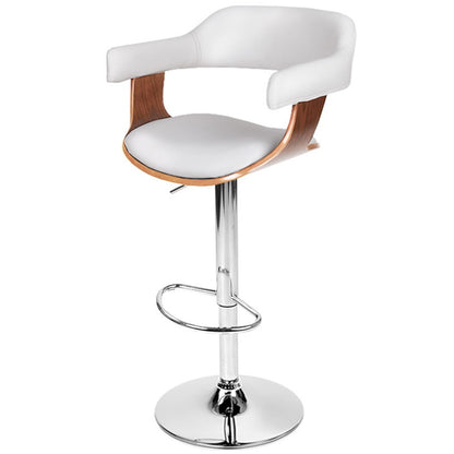Artiss Selina White Barstool | Stylish Upholstered Seat | Solid Wood Legs | Kitchen & Bar Furniture