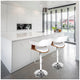 Artiss Selina White Barstool | Stylish Upholstered Seat | Solid Wood Legs | Kitchen & Bar Furniture – view 3
