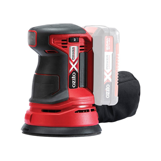 Ozito PXC 18V Cordless 125mm Random Orbital Sander Metal Plastic Easy Clean