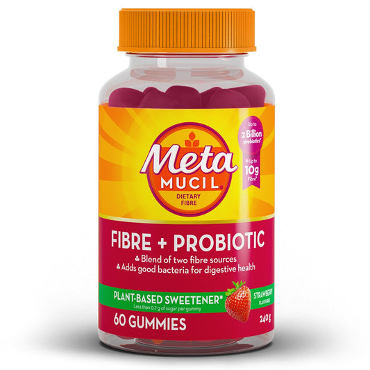 Metamucil Fibre and Probiotic Gummies 60 Pack Digestive Health Supplement