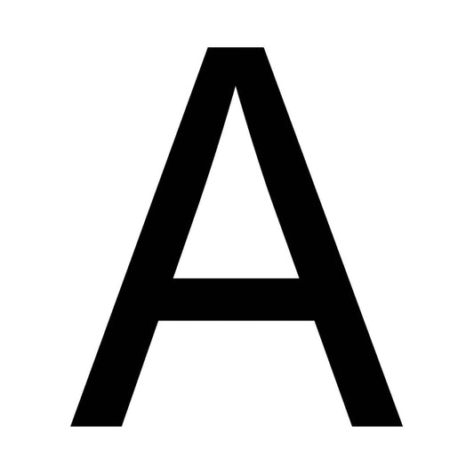 Numero Black Vinyl Transfer A - Self-Adhesive House Number - 55mm x 63mm - Black - Weatherproof - Auzzistore