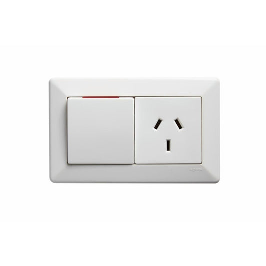 Hpm Como Single Powerpoint - 116mm x 72mm - Plastic - 10A 240V - Auzzistore