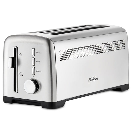 Sunbeam Fresh Start 4 Slice Toaster Stainless Steel 9 Browning Settings TAM1003SS