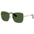 Burberry BE3158 Women's Sunglasses Light Gold Metal Frame Dark Green Lenses